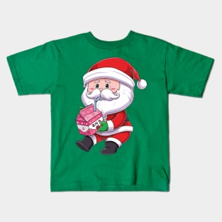 Santa Strawberry Milk Kids T-Shirt